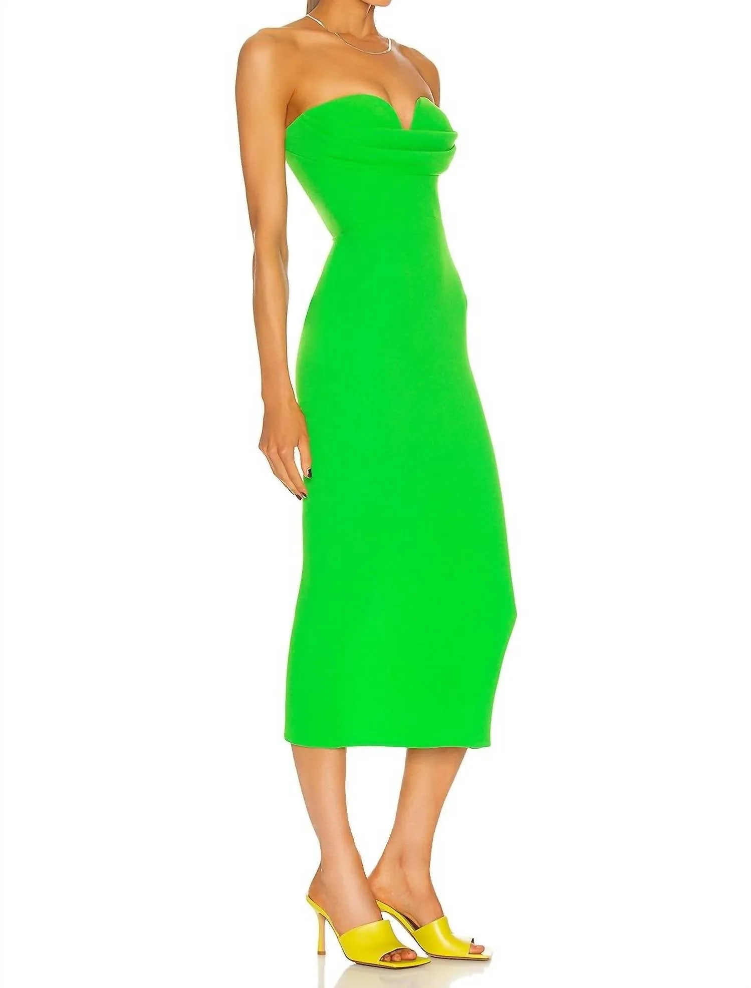 Alex Perry - Darcy Stretch Crepe Sweetheart Drape Strapless Dress
