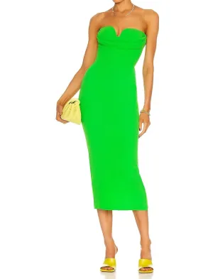 Alex Perry - Darcy Stretch Crepe Sweetheart Drape Strapless Dress