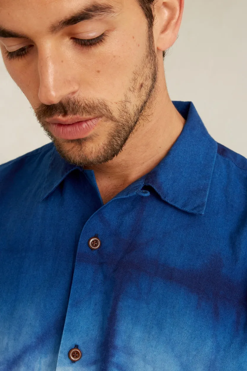 Balder L/S Shirt | Shibori Ombre Natural Indigo
