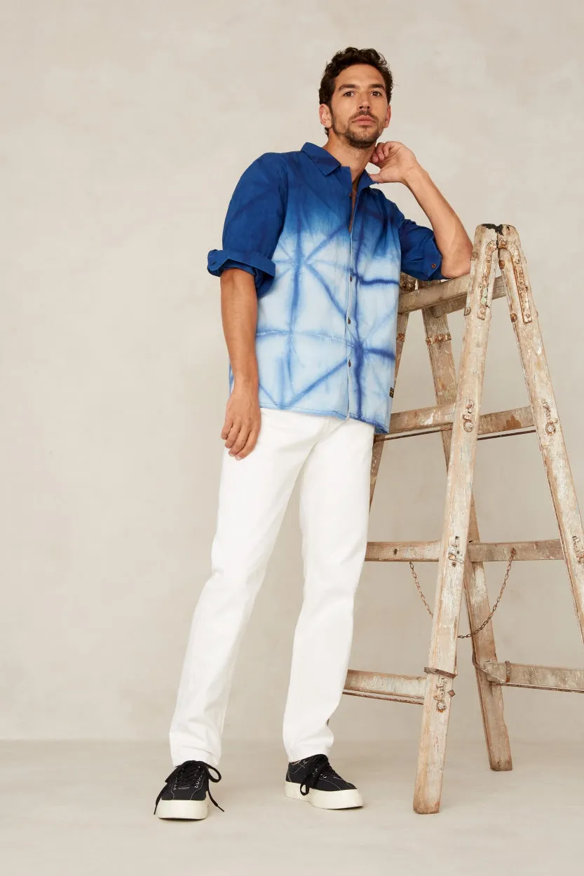 Balder L/S Shirt | Shibori Ombre Natural Indigo