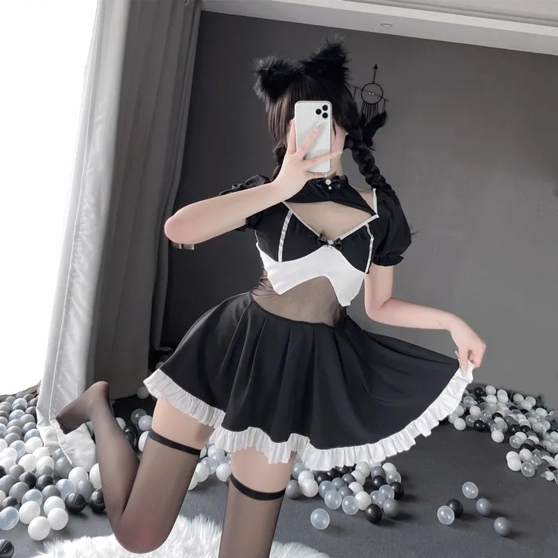 BlackLace Bow Backless Dress