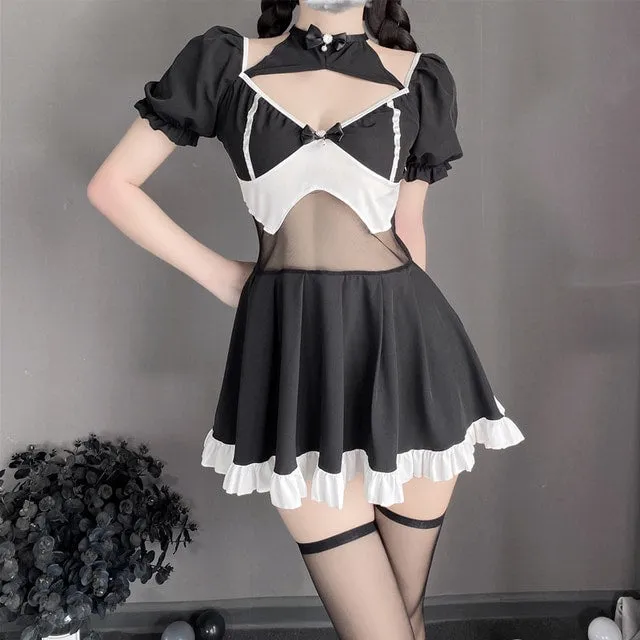 BlackLace Bow Backless Dress