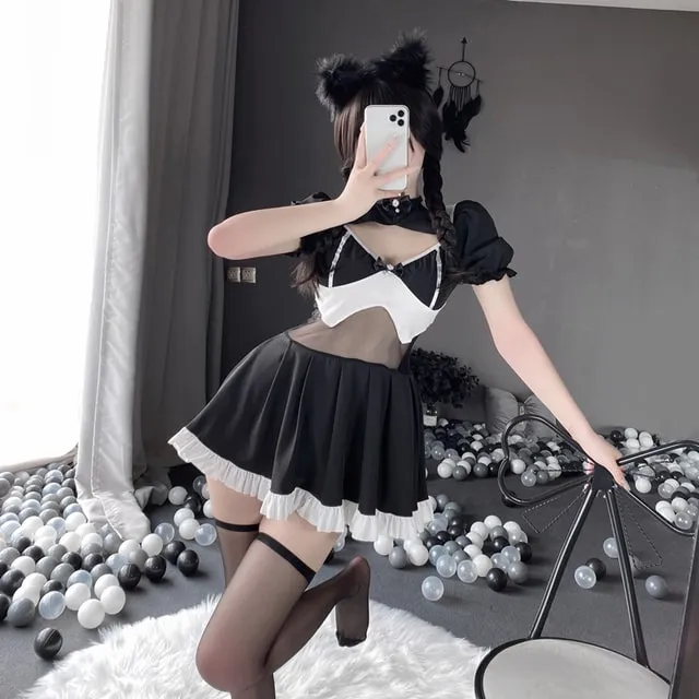 BlackLace Bow Backless Dress