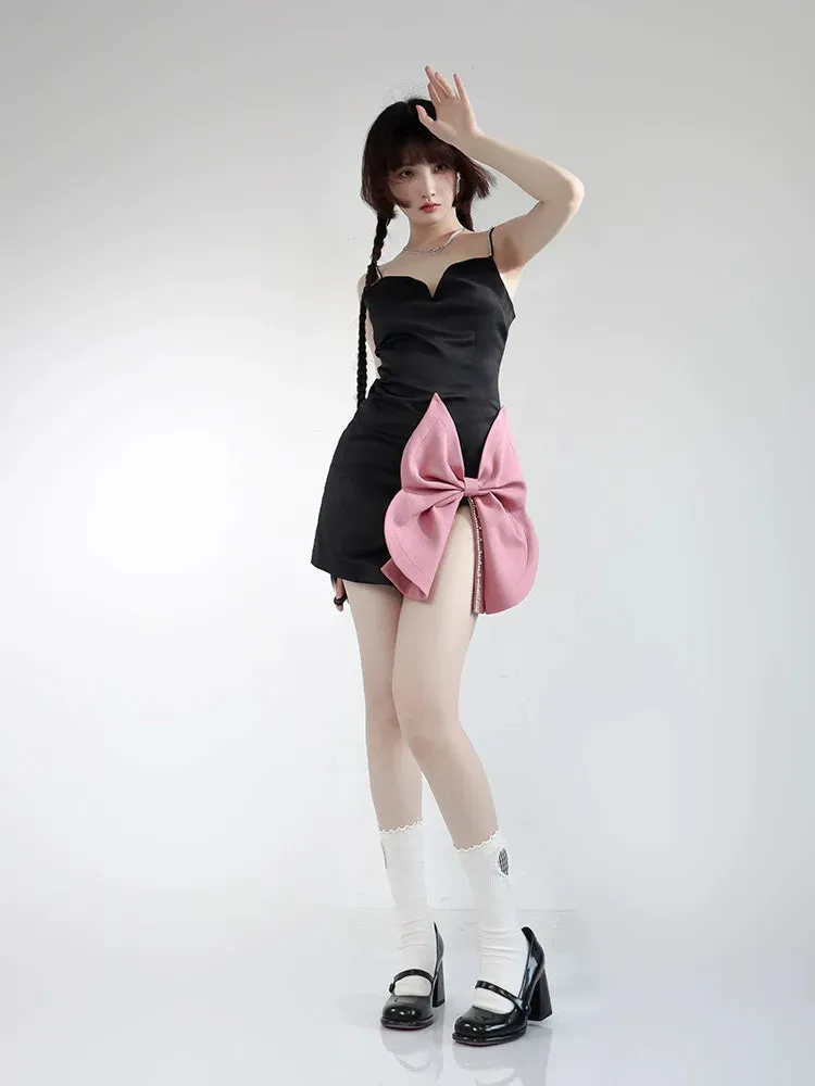 Bow Big Dress Tight Cami Slit