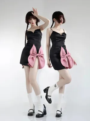 Bow Big Dress Tight Cami Slit
