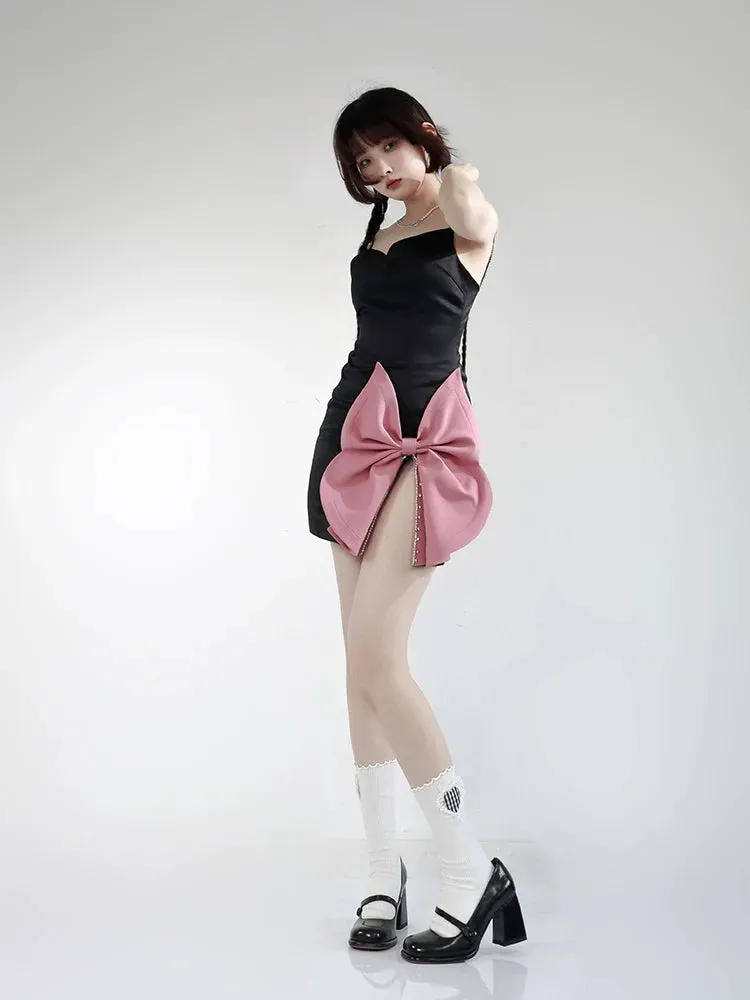 Bow Big Dress Tight Cami Slit