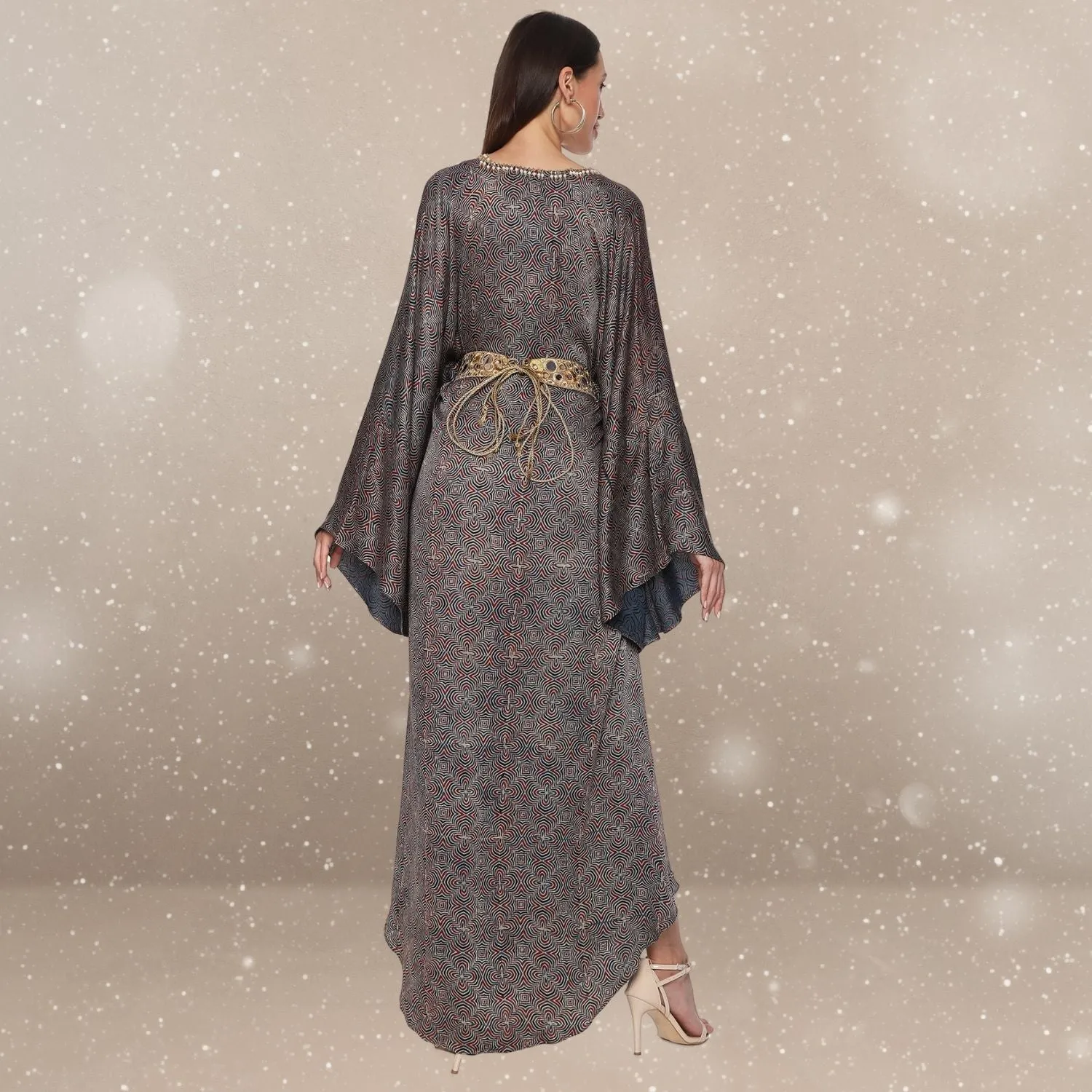Brrenda Tulip Ajrakh Modal Kaftan | Hand-Block Print | Timeless Charm