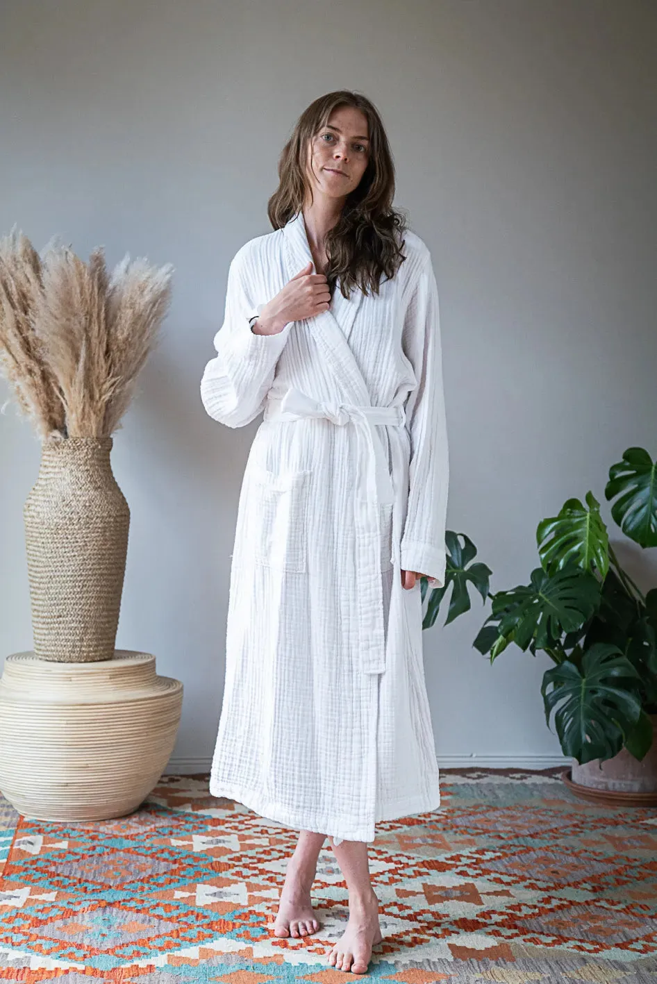 Bulut Gauze Bathrobe – White