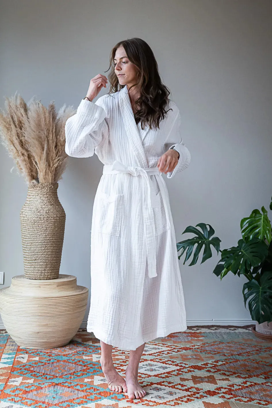 Bulut Gauze Bathrobe – White