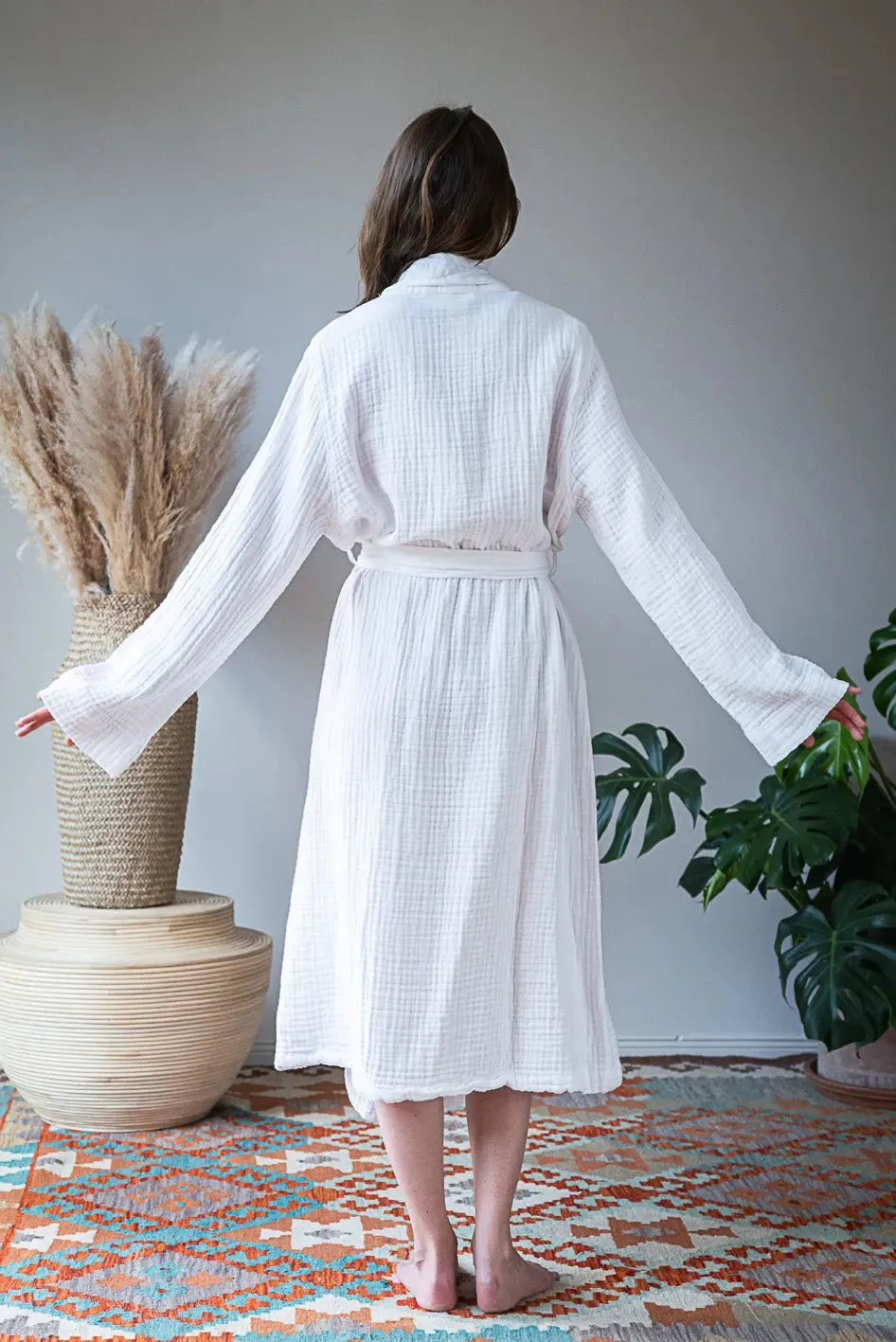 Bulut Gauze Bathrobe – White