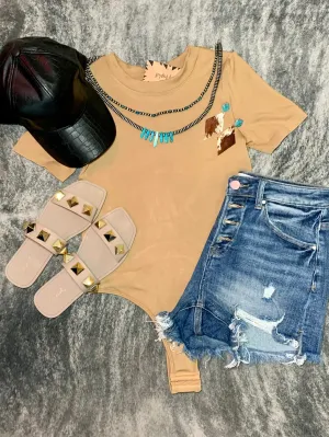 Caramel Thick Banded Bodysuit