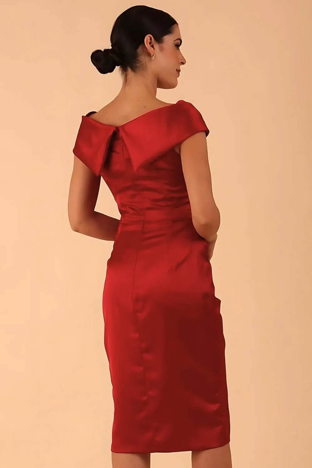 Casa Blanca Off Shoulder Satin Dress
