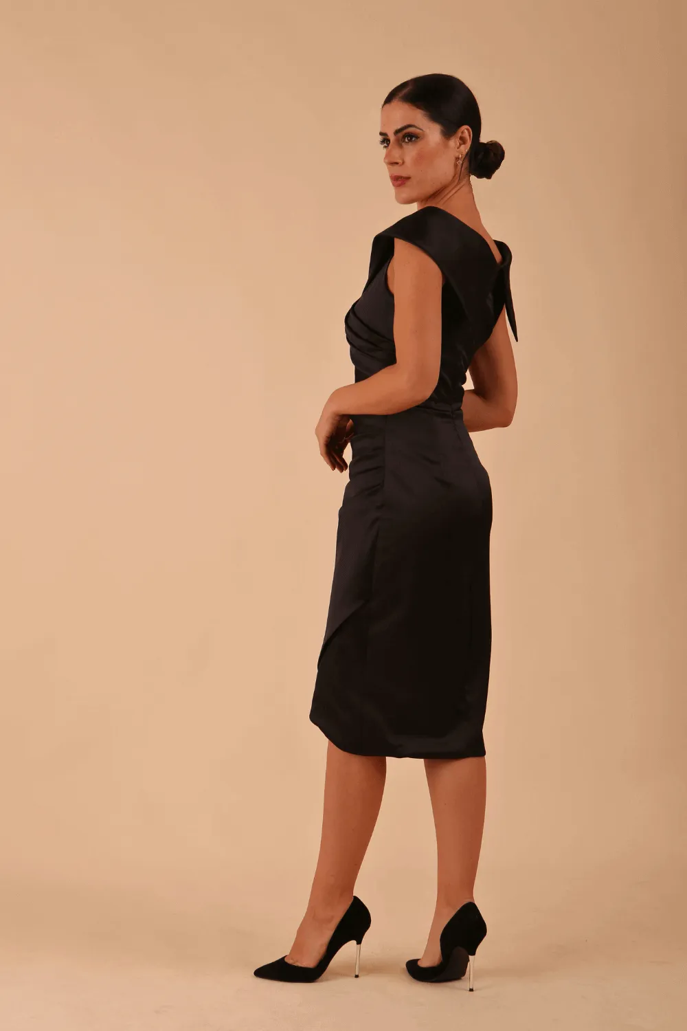 Casa Blanca Off Shoulder Satin Dress