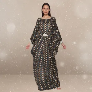 Celia Ajrakh Modal Cowl Kaftan | Hand-Block Print | Glamorous Gaze