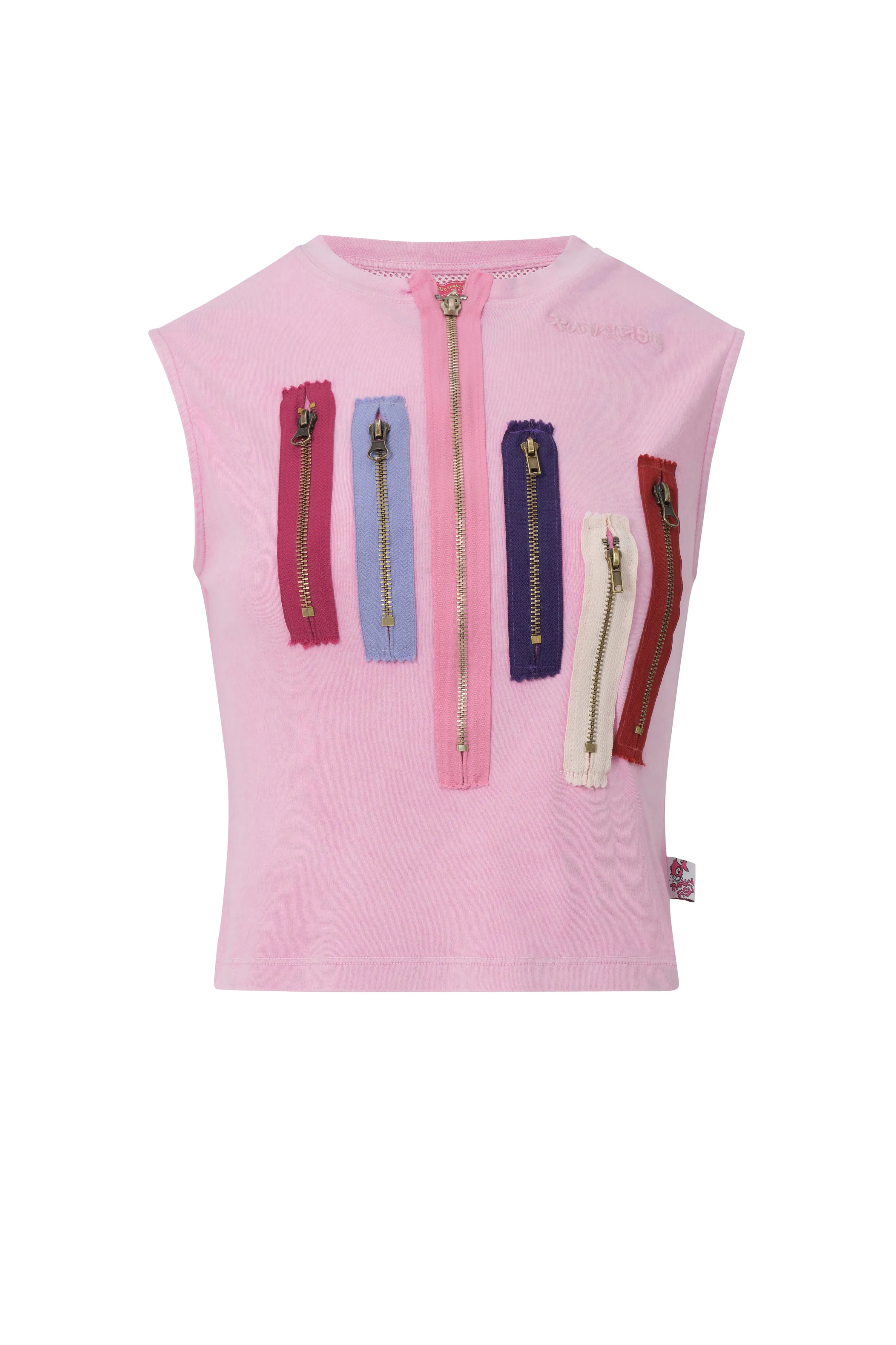Cropped Top with a Zip Pink