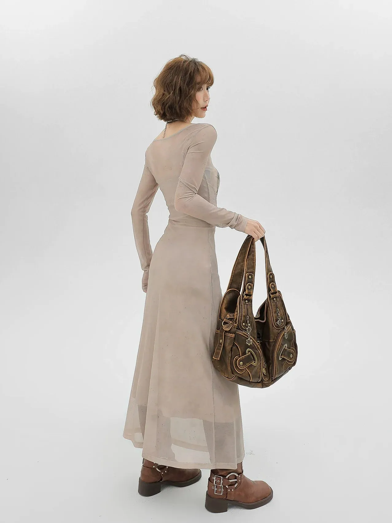 Dress Cat Pure Dzire Skirt Sheer Arab Inner Mesh