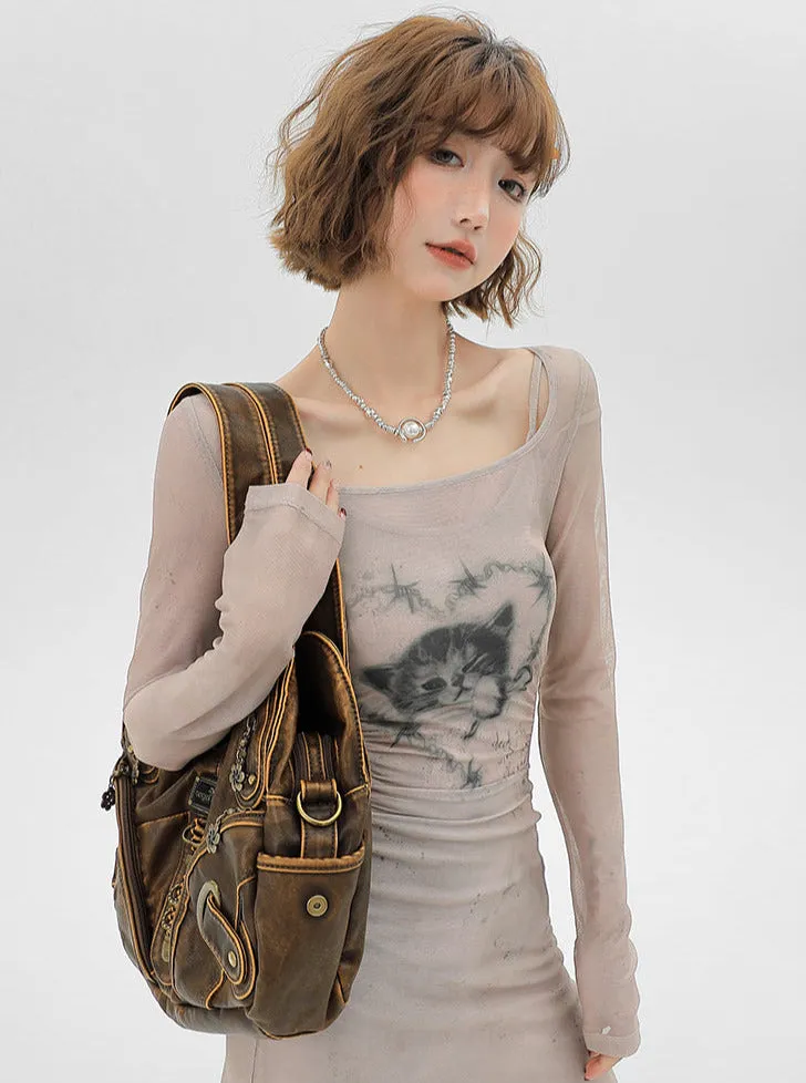Dress Cat Pure Dzire Skirt Sheer Arab Inner Mesh