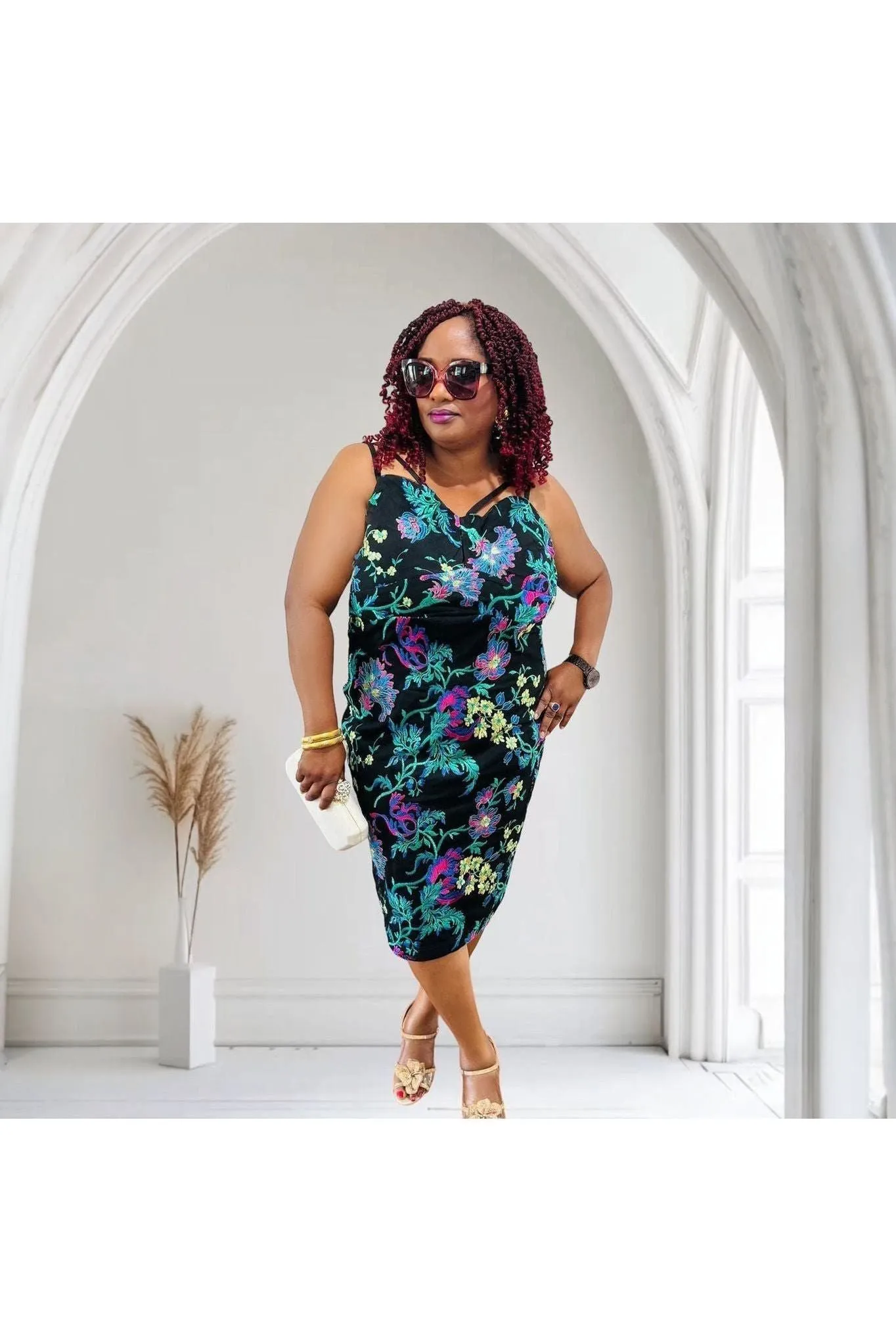 Embroidered Mesh Dress by Siena