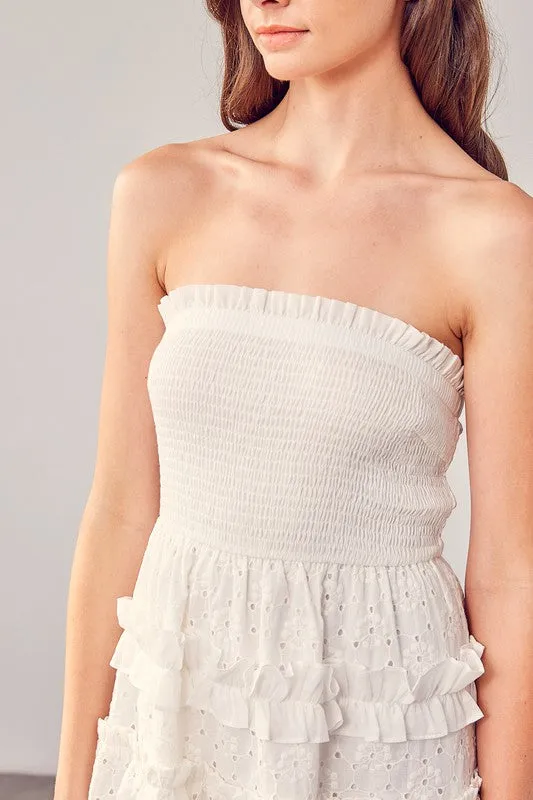 Eyelet Strapless Dress