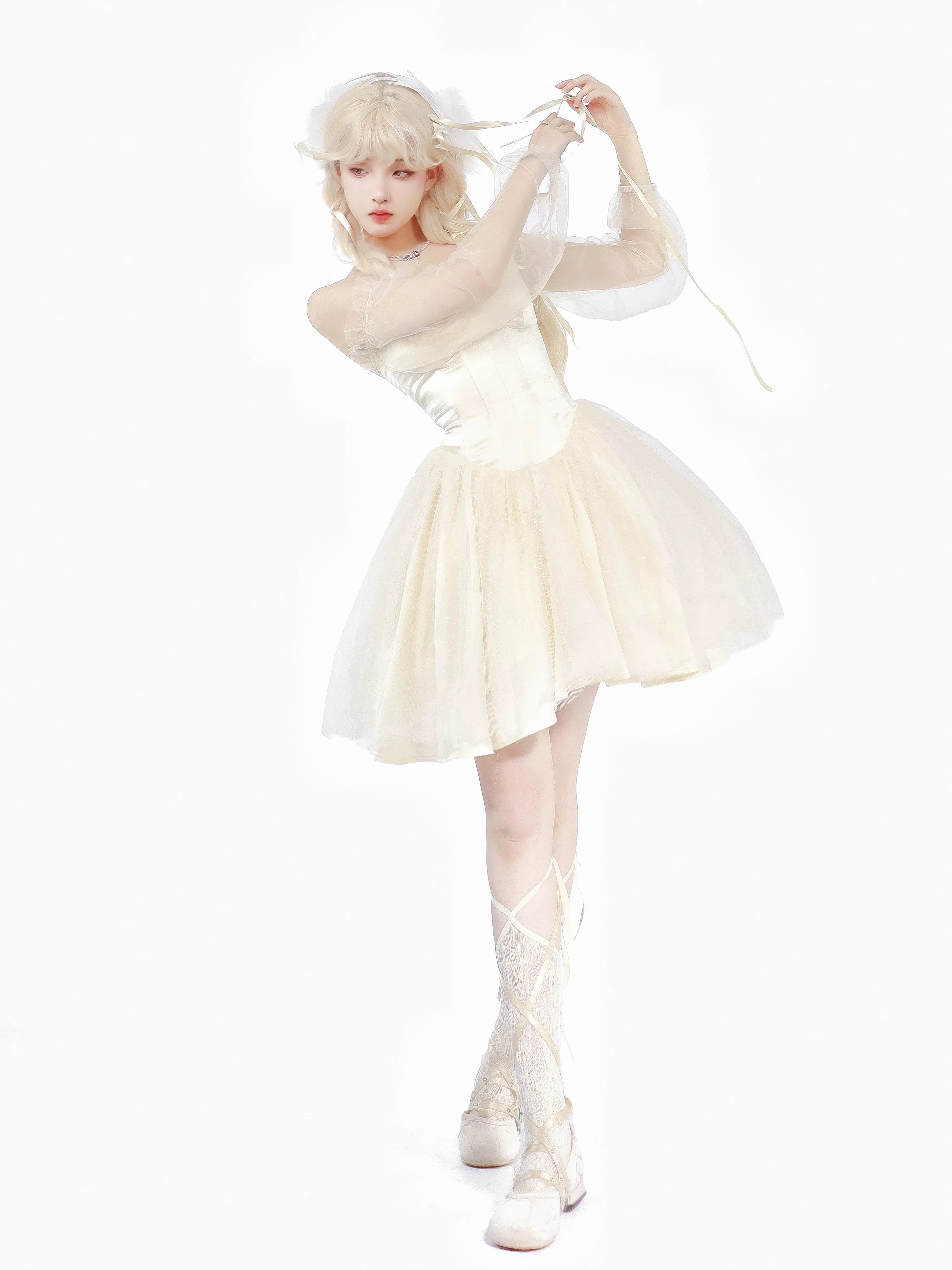 Fishbone Fairy Mesh Dress Waist