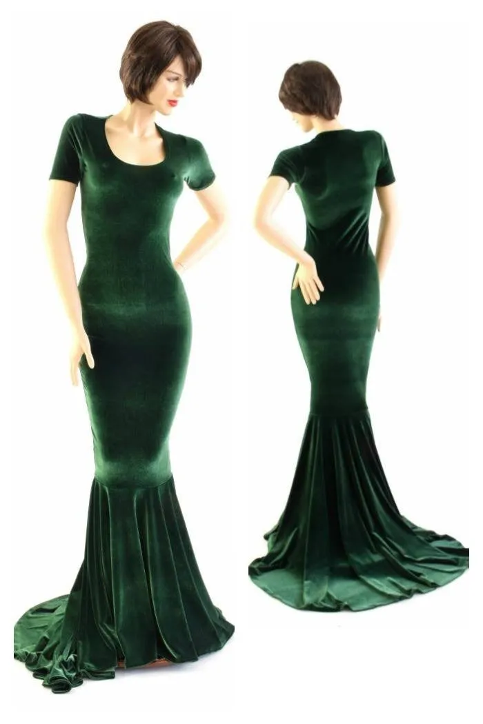 Forest Green Velvet Gown