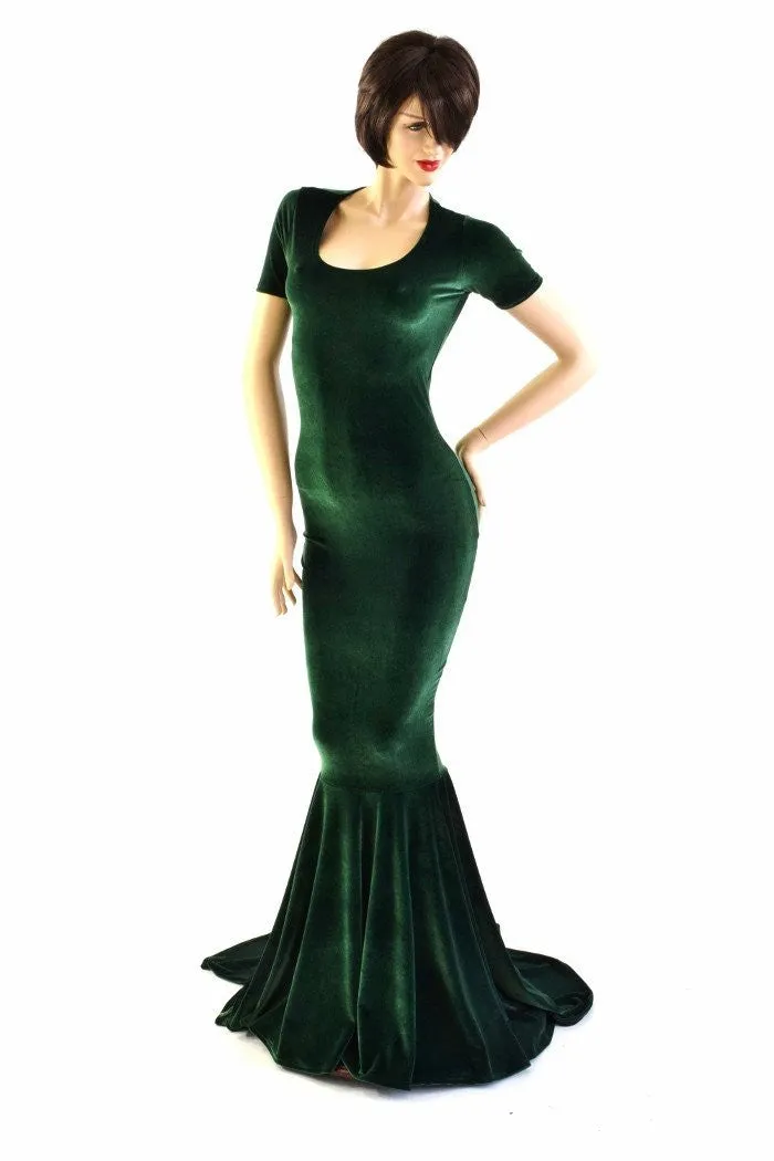 Forest Green Velvet Gown