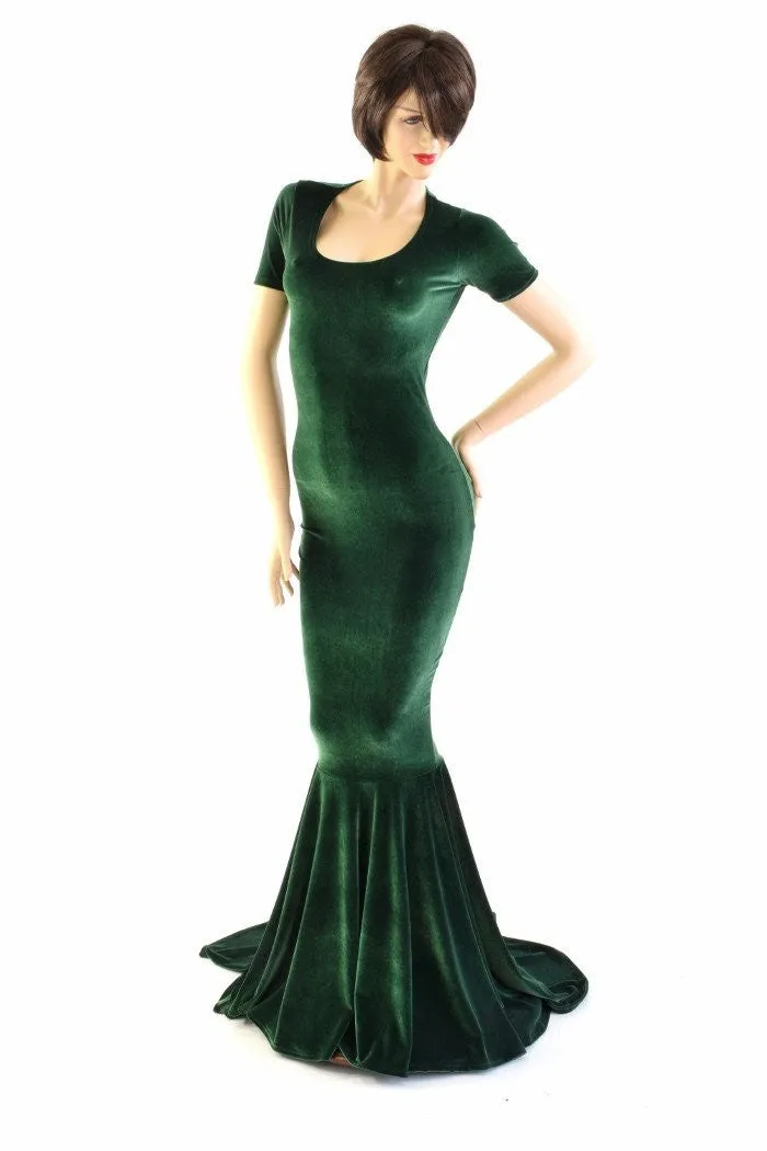 Forest Green Velvet Gown