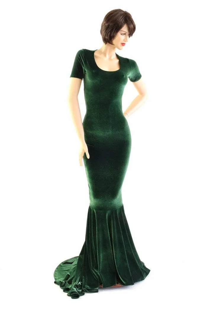 Forest Green Velvet Gown