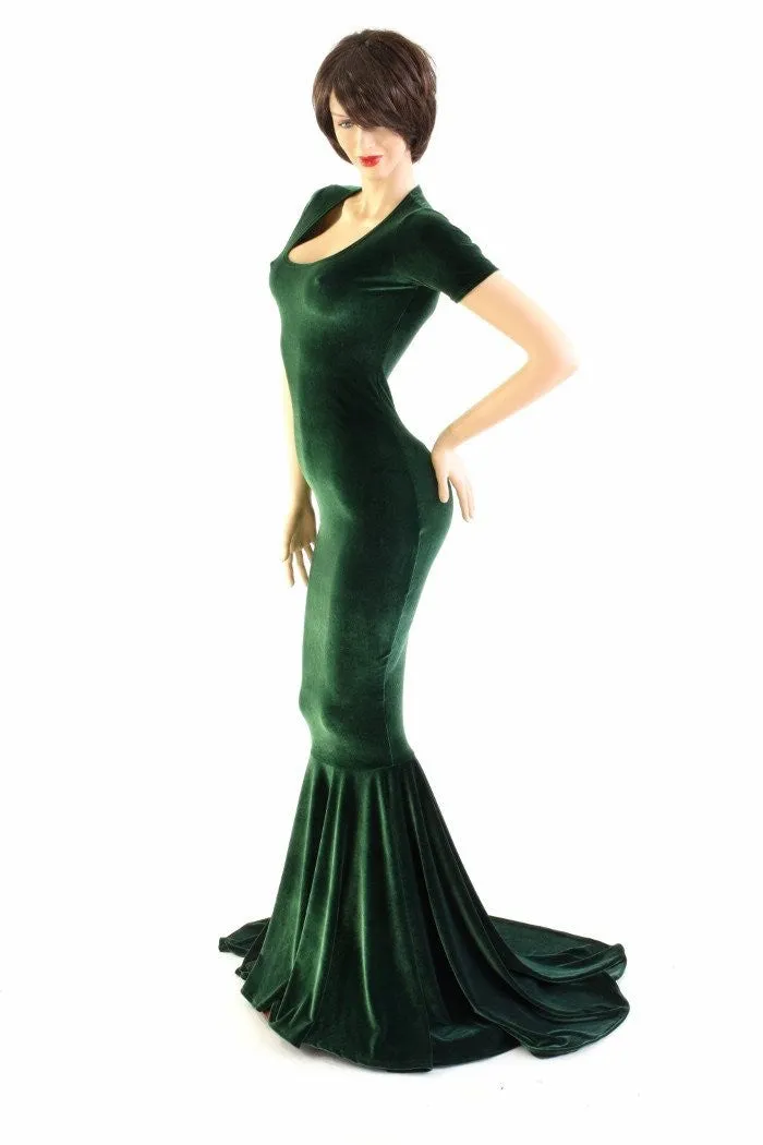 Forest Green Velvet Gown