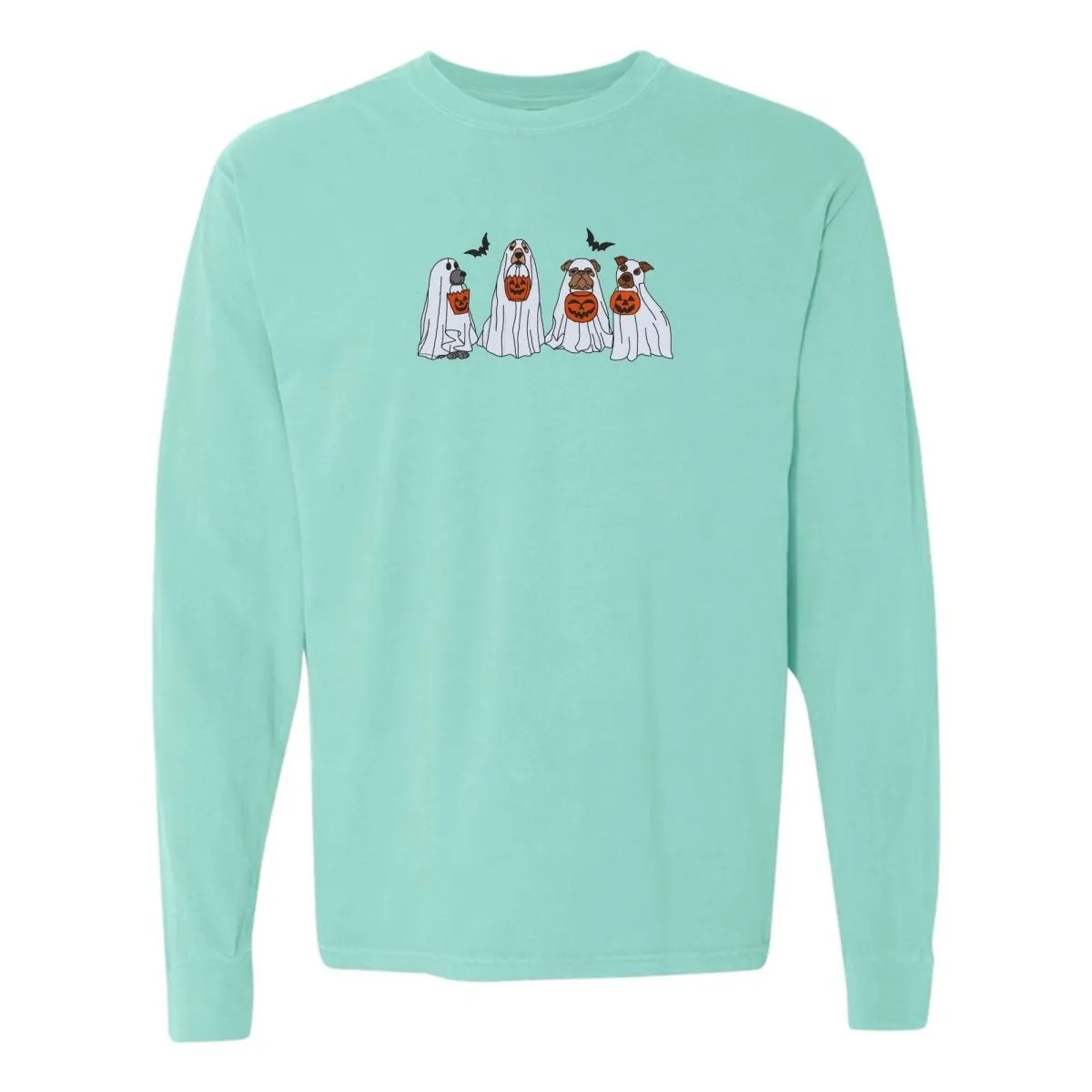 'Ghost Dogs' Embroidered Long Sleeve T-Shirt