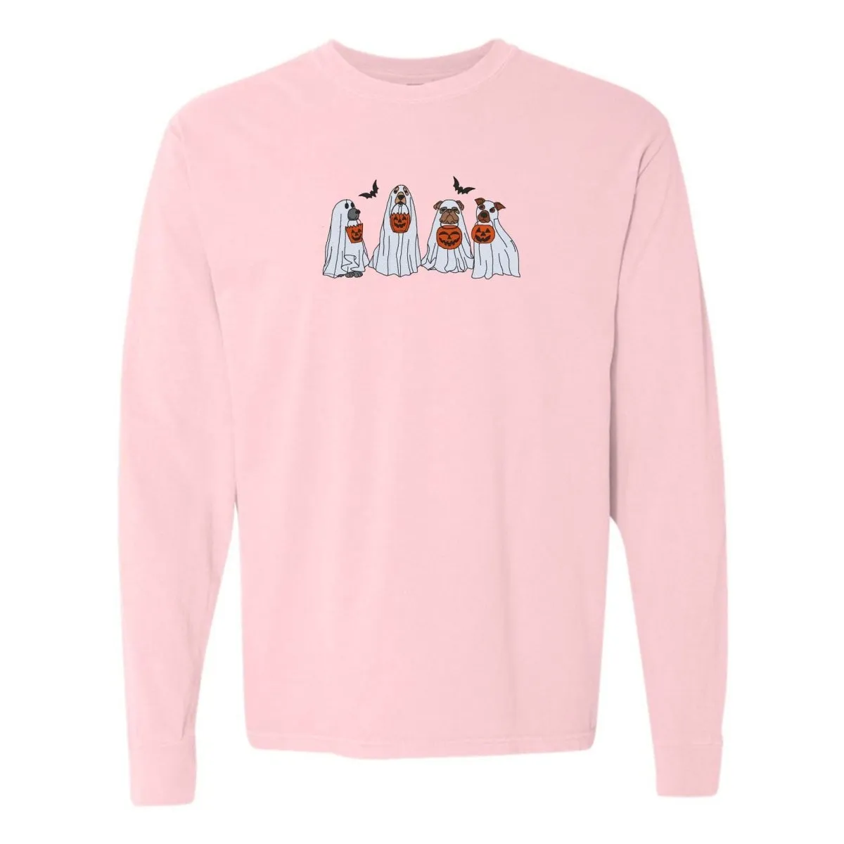 'Ghost Dogs' Embroidered Long Sleeve T-Shirt