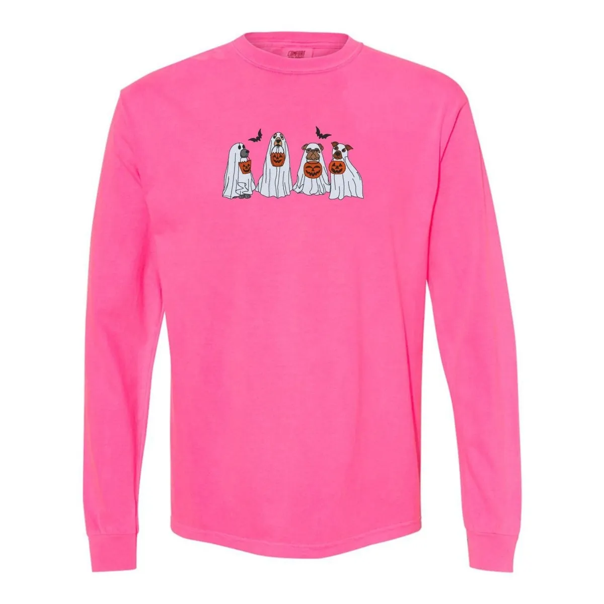 'Ghost Dogs' Embroidered Long Sleeve T-Shirt