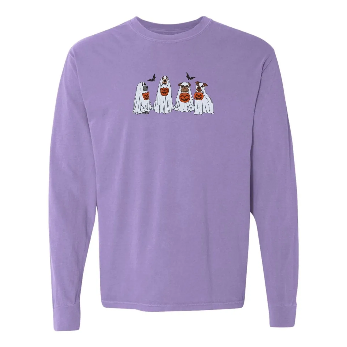 'Ghost Dogs' Embroidered Long Sleeve T-Shirt