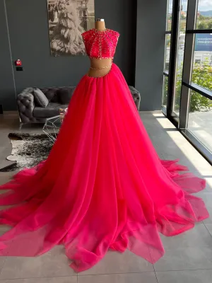 Hannah Pink Two Piece Evening Dress