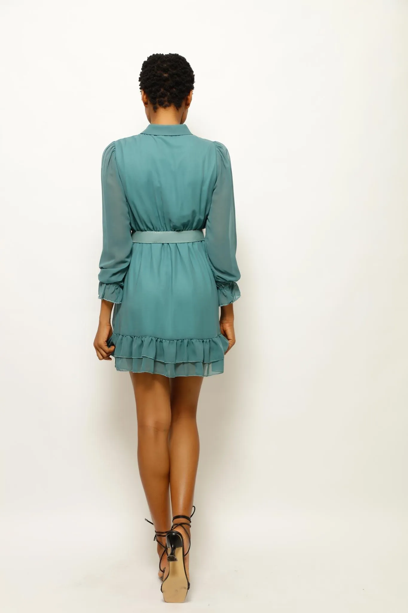 HELINA PUFF RUFFLED CUTE DRESS
