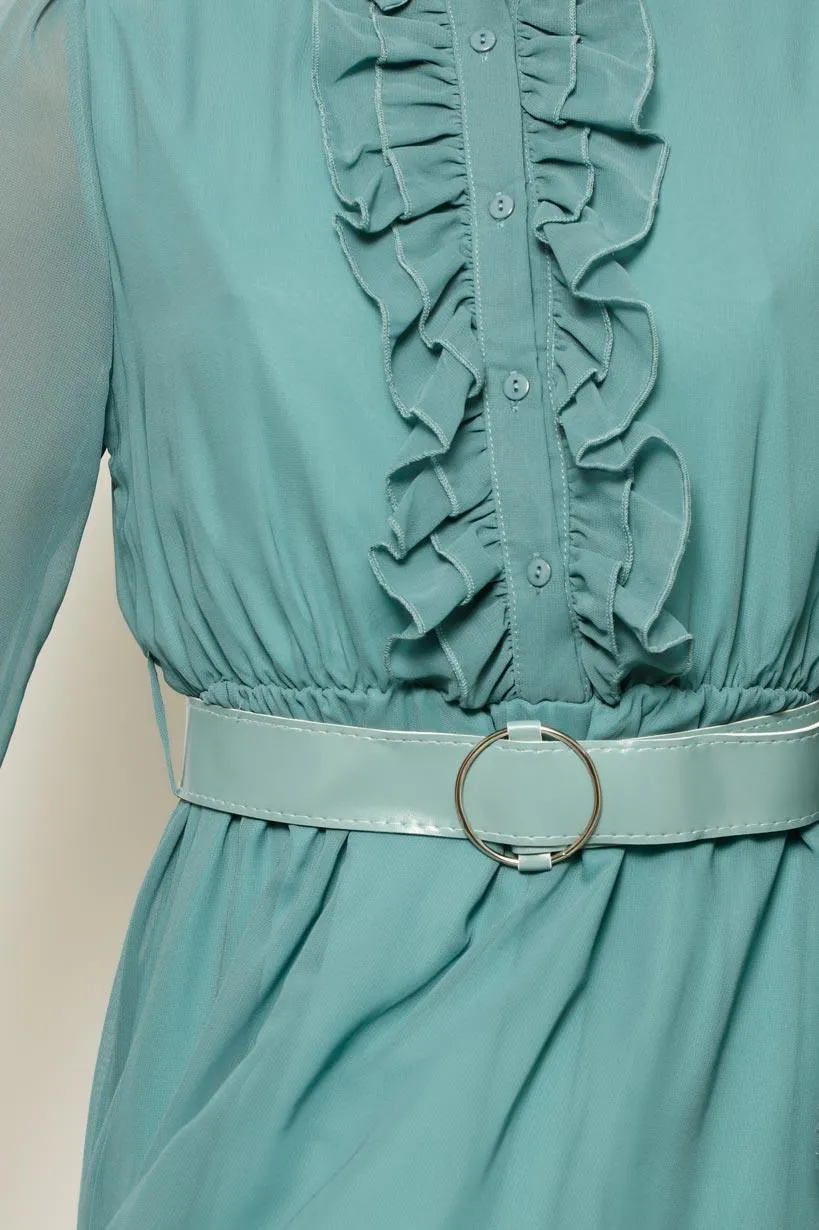 HELINA PUFF RUFFLED CUTE DRESS