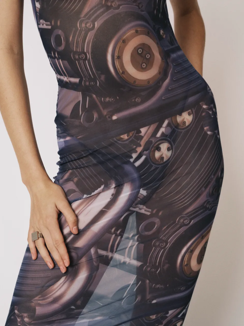 MESH MIDI DRESS