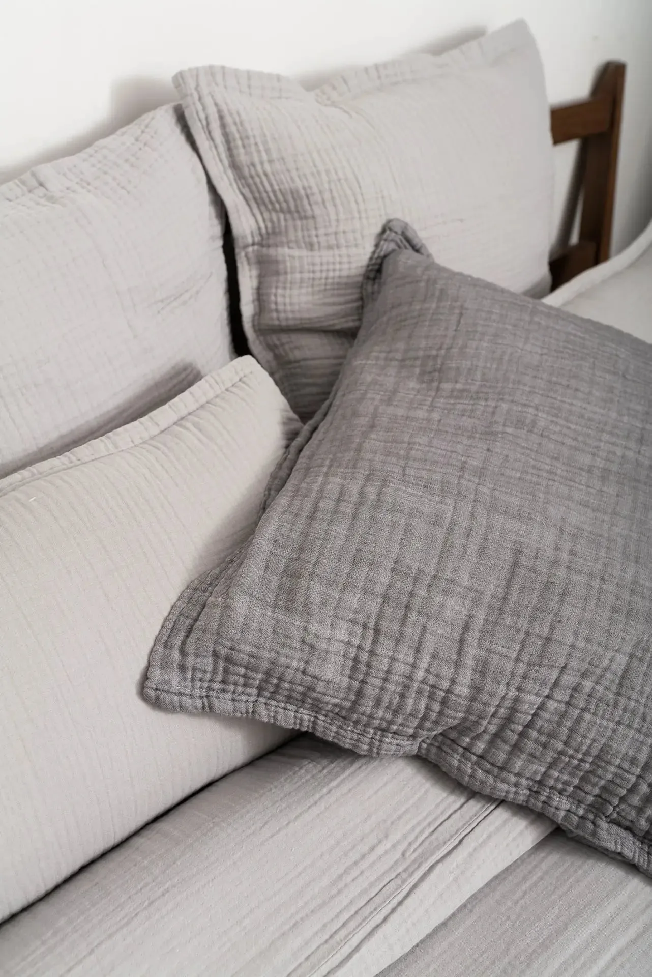 Neunest Gauze Bedding Set – Gray – 100% Cotton