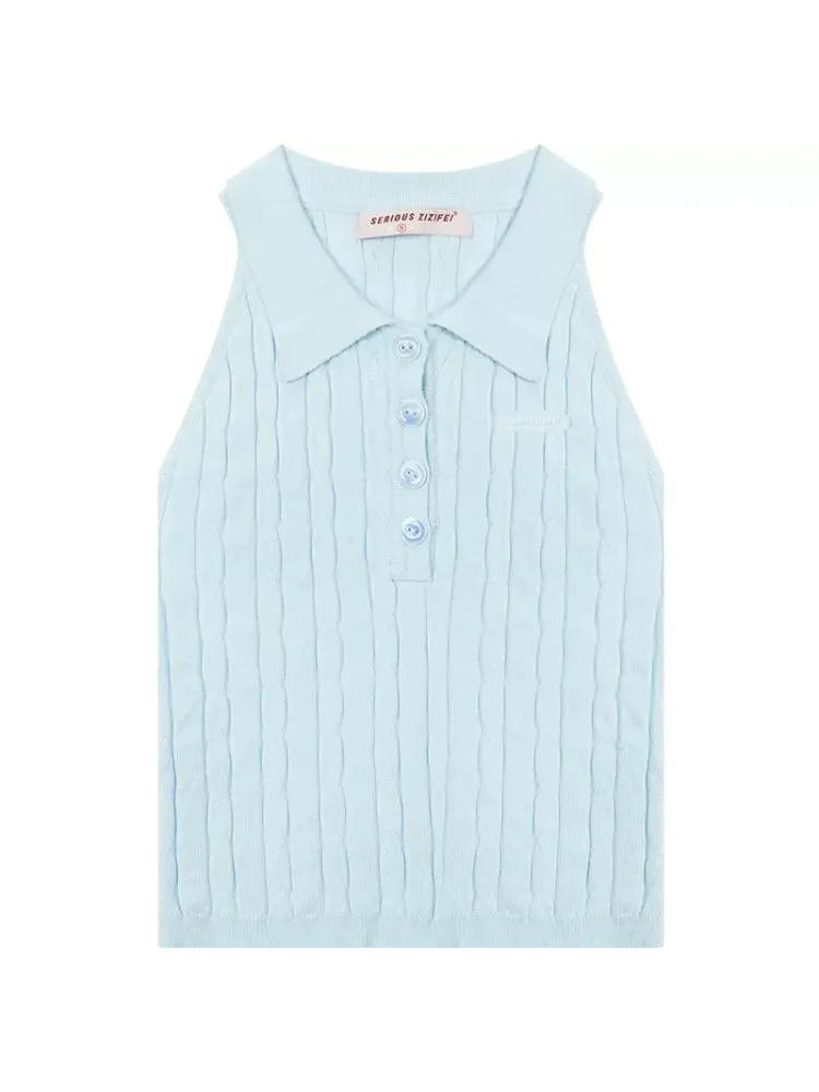 Retro sleeveless top【s0000007818】