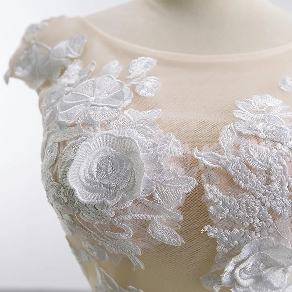 Sexy Backless Flowers Mermaid Wedding Dress
