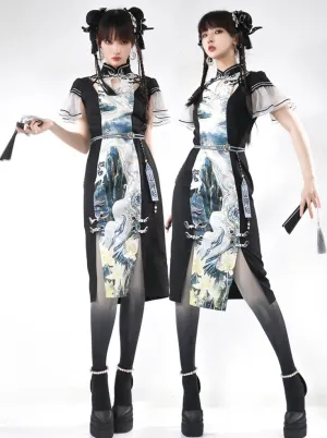 Slit Art China Dress