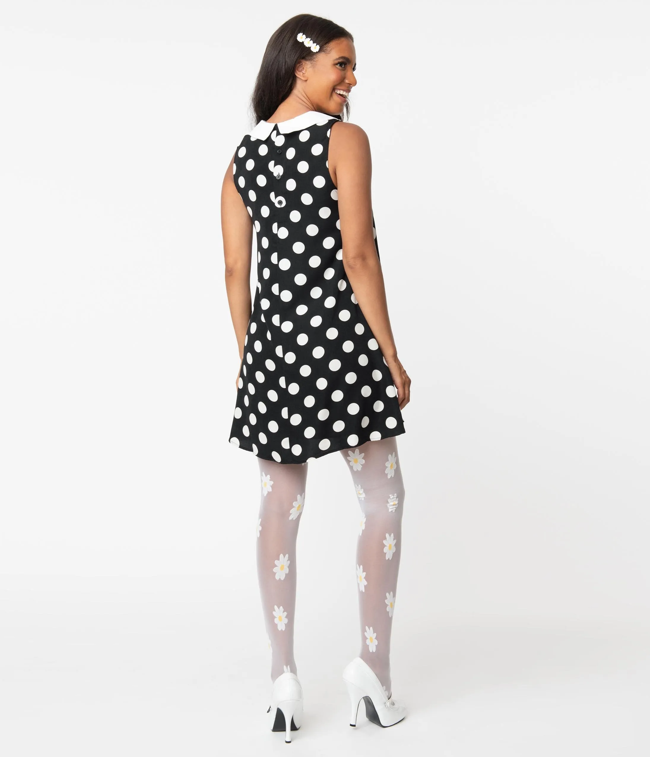 Smak Parlour Black & White Polka Dot Summer Of Love Dress