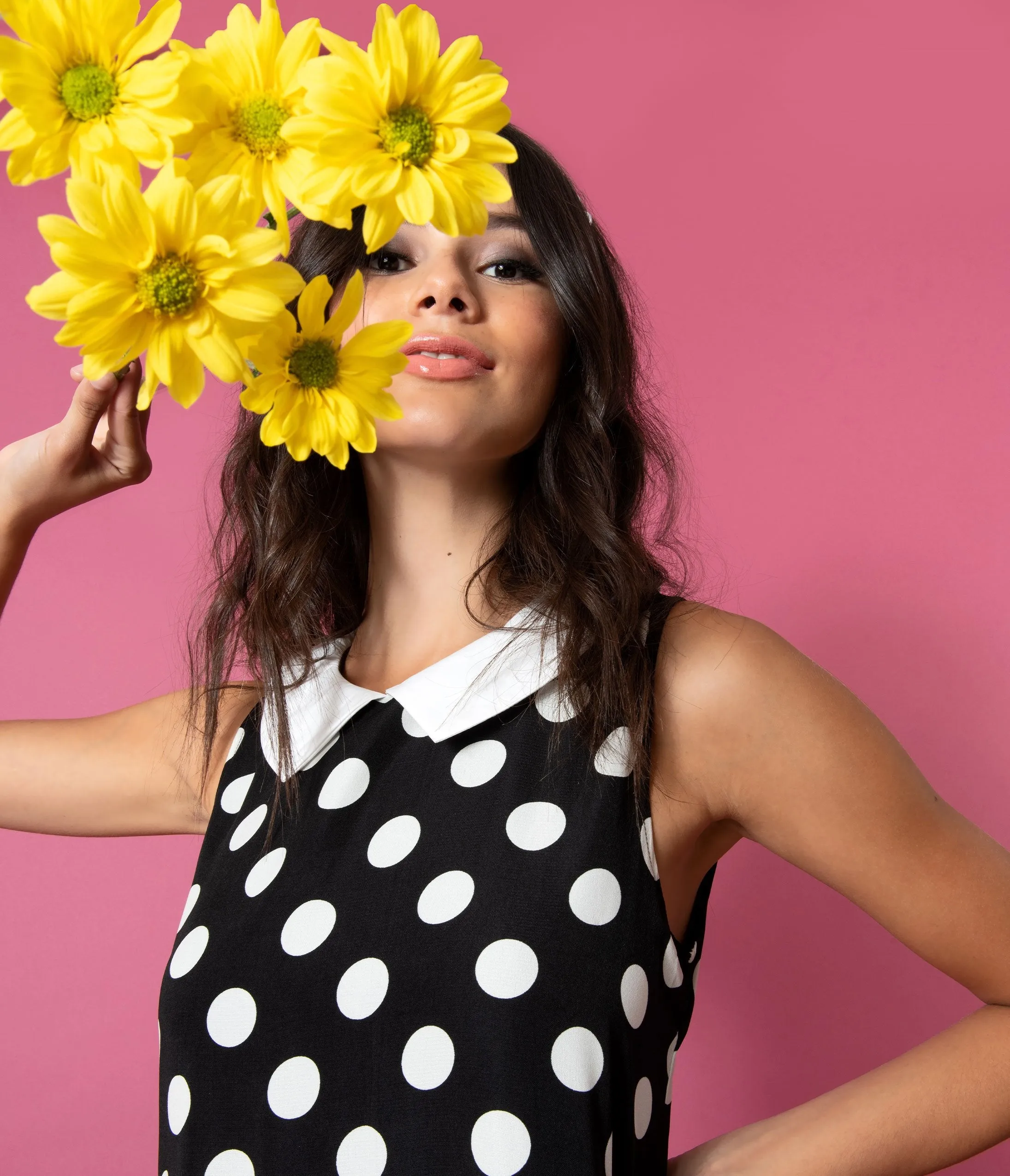 Smak Parlour Black & White Polka Dot Summer Of Love Dress
