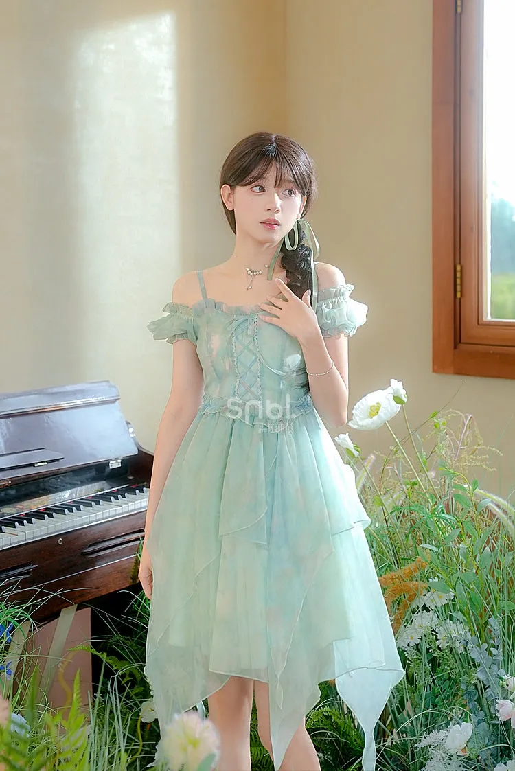 Summer High Waist Irregular Strapless Dress