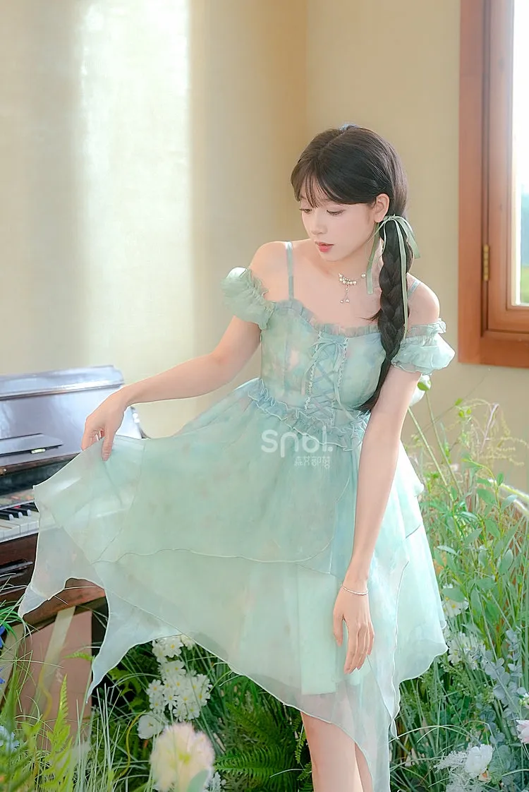 Summer High Waist Irregular Strapless Dress
