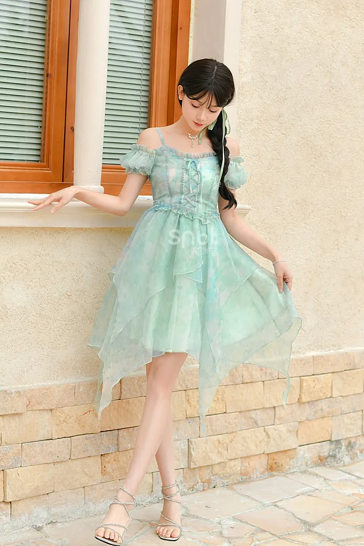 Summer High Waist Irregular Strapless Dress