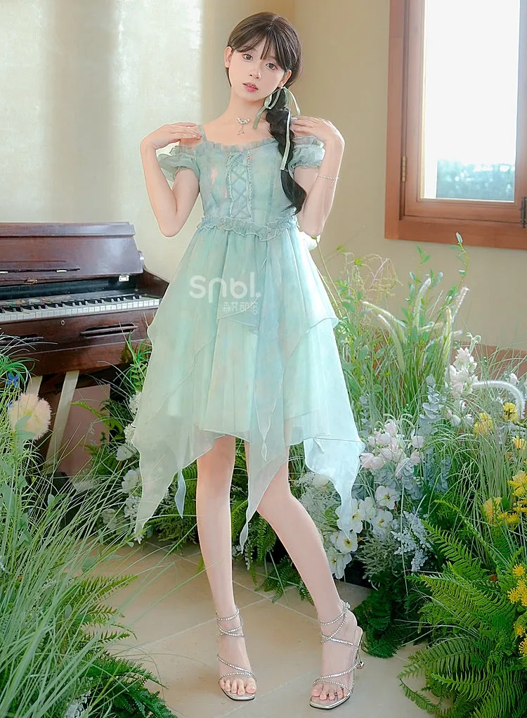 Summer High Waist Irregular Strapless Dress