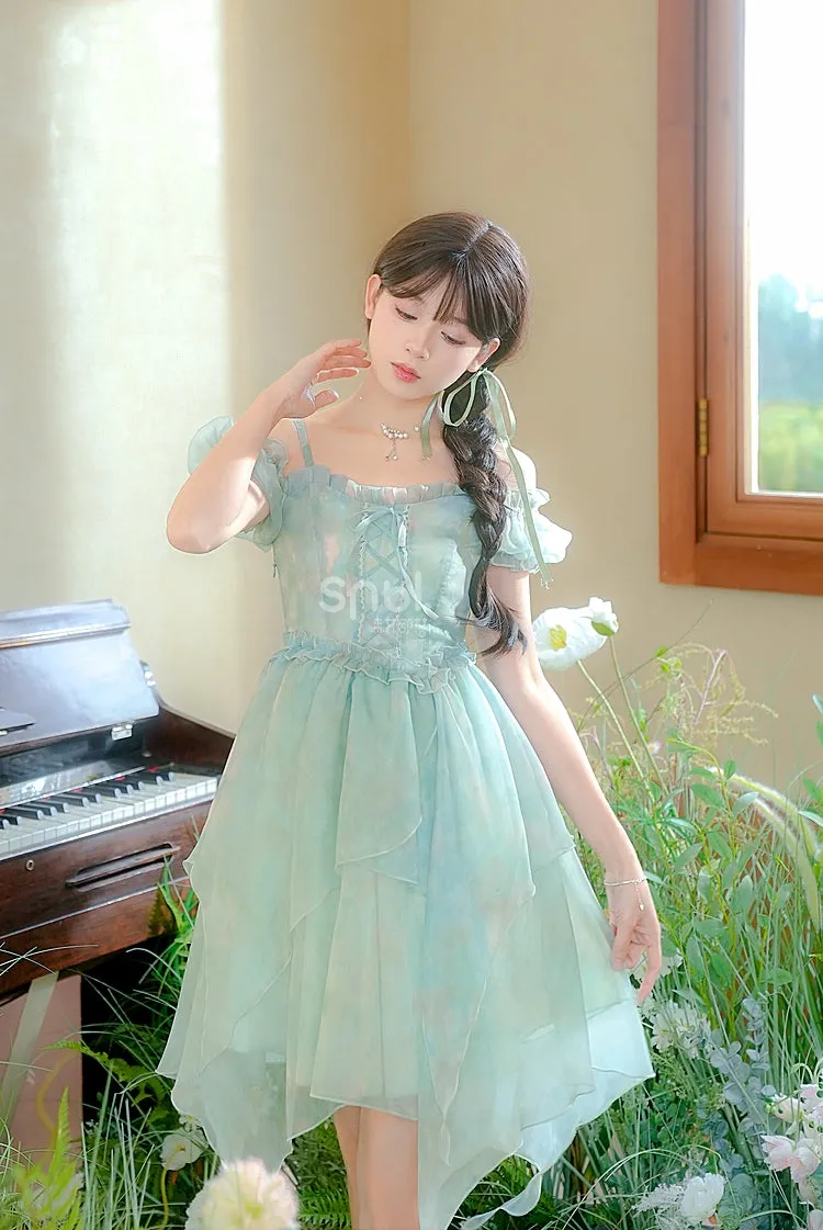 Summer High Waist Irregular Strapless Dress