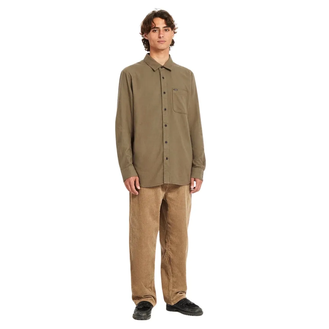 Volcom Caden Solid Longsleeve Shirt - Wintermoss