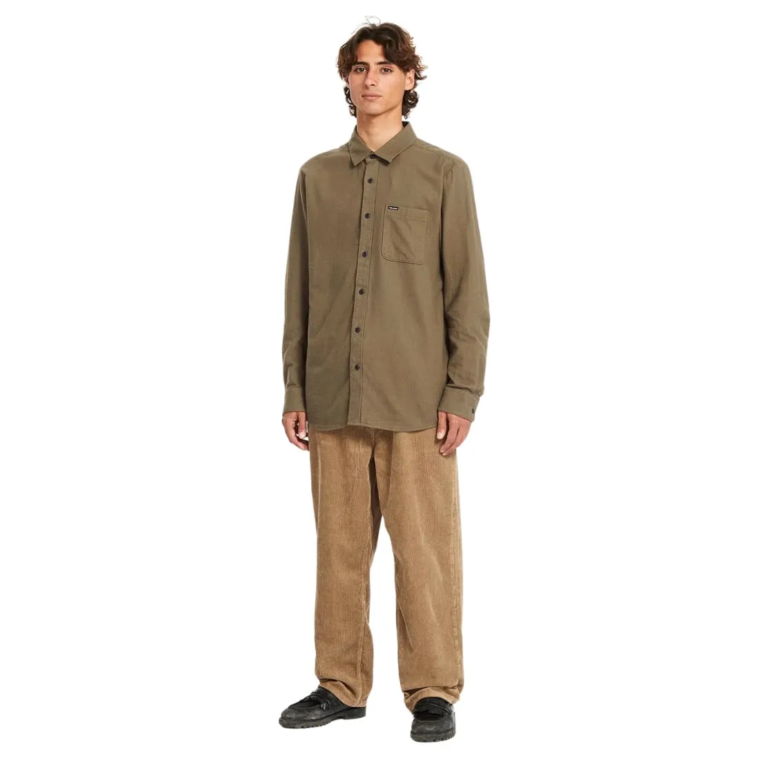 Volcom Caden Solid Longsleeve Shirt - Wintermoss